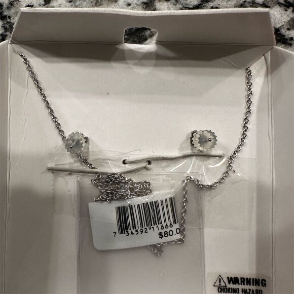 Sterling Silver Heart Pendant Necklace & Earring Set with Pink Cubic Zirconia - Picture 4 of 4